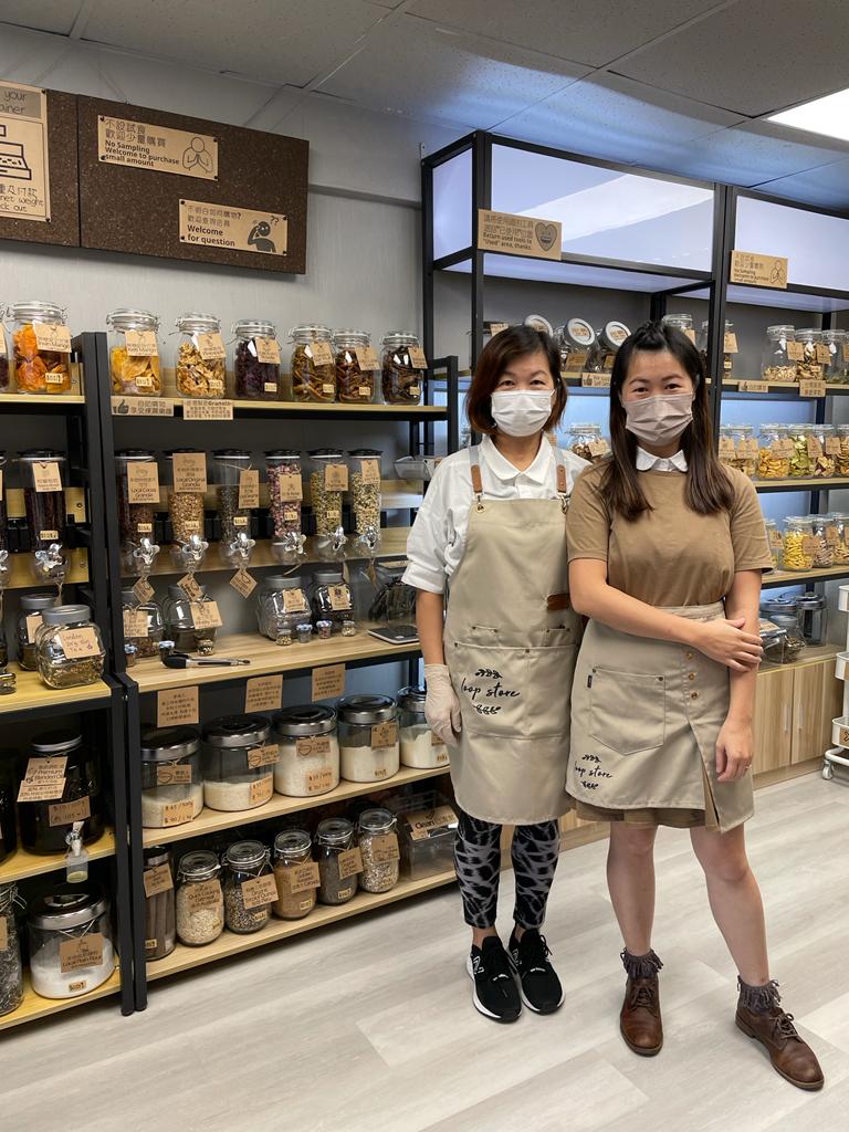 Bear Chan and her mum Amy in Loop Store