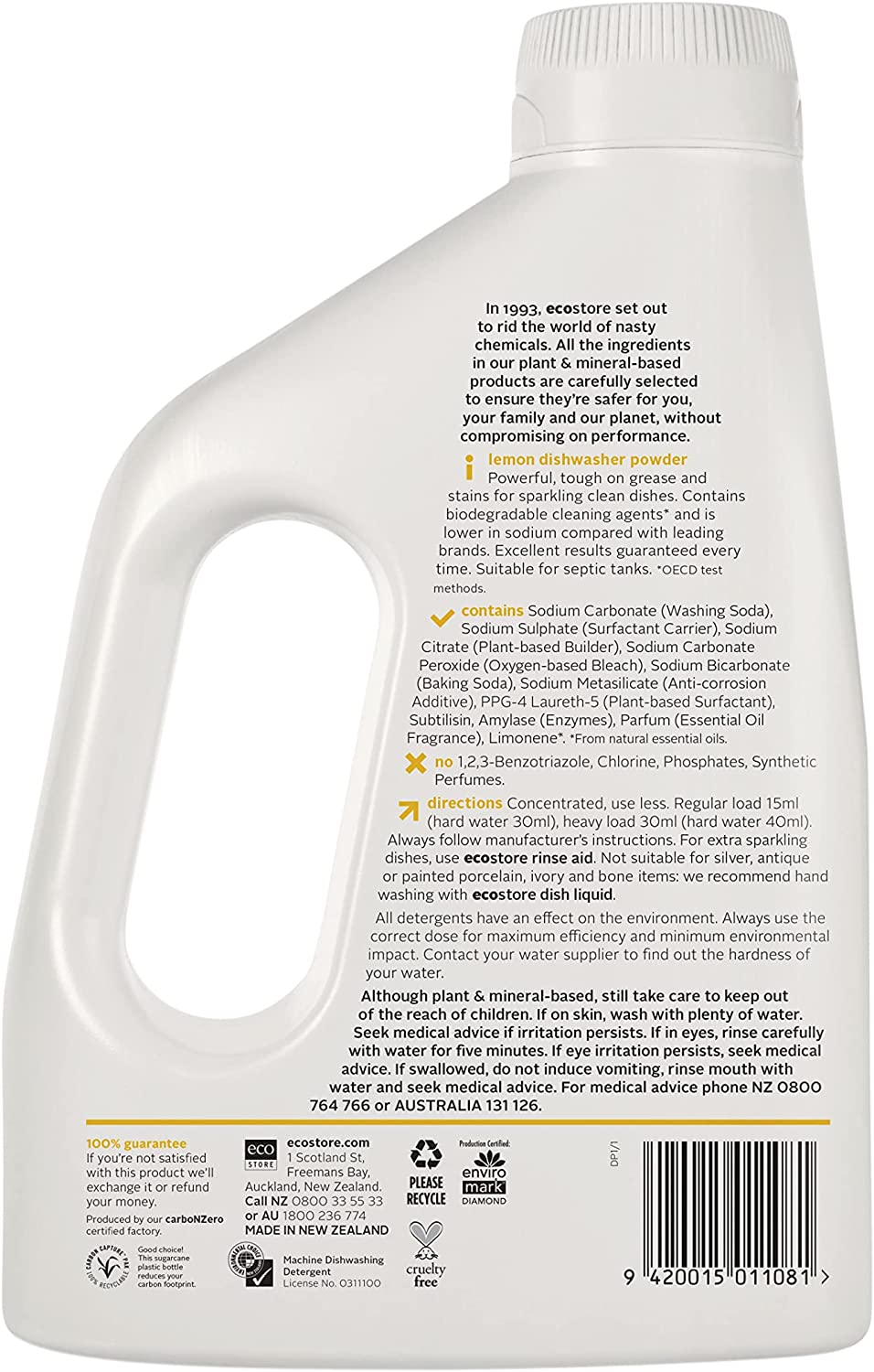 Lemon Dishwasher Powder ecostore Hong Kong